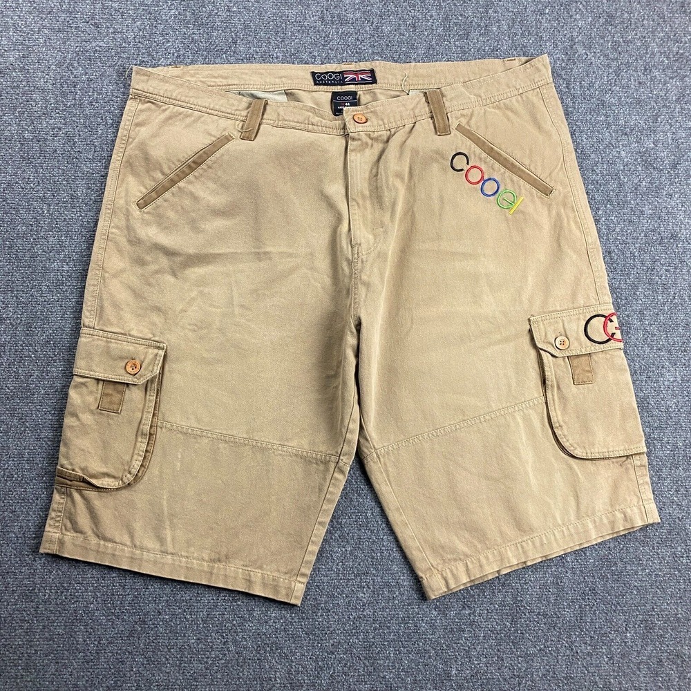 Vintage Coogi Australia‎ Cargo Shorts Men's 44 Beige Outdoors Hiking 100% Cotton